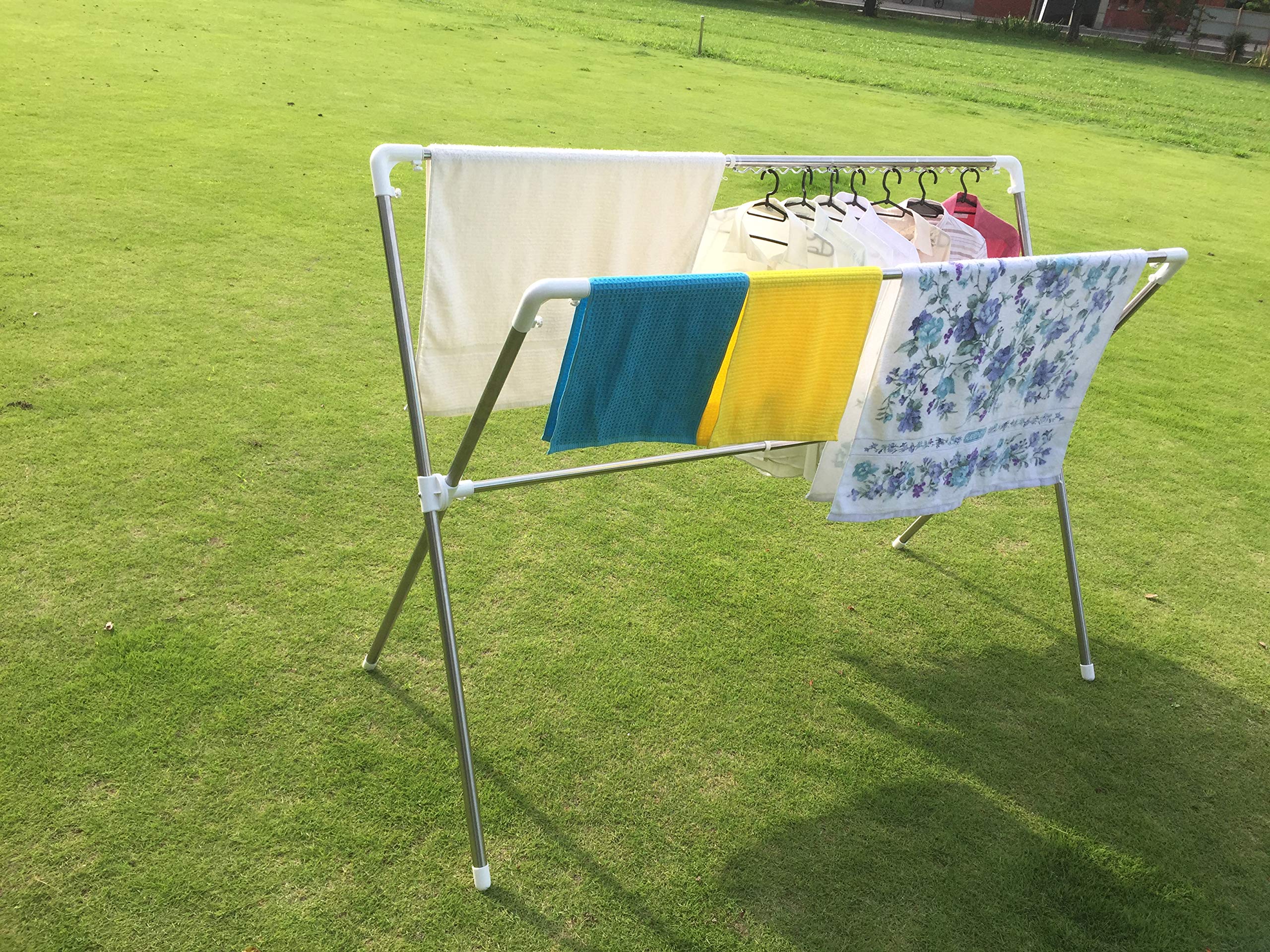 Amazon.co.jp : 新英 物干し X型 伸縮布団干し ハンガー掛け付き 117